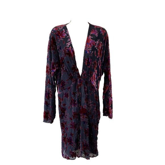 Rag & Bone Womens Eloise Burnout Velvet Mini Dress Sz 8 Goth Floral Evening - Picture 3 of 10